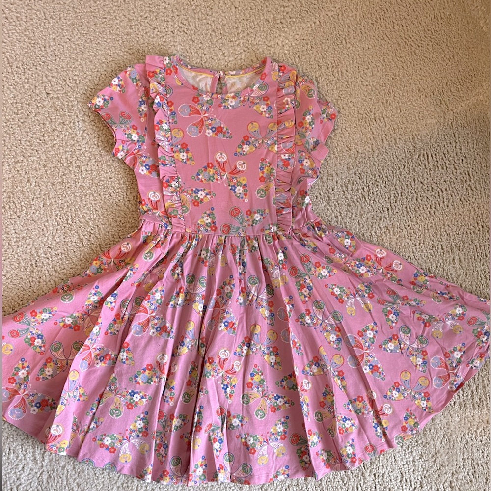 Mini Boden dress with butterflies and retro print